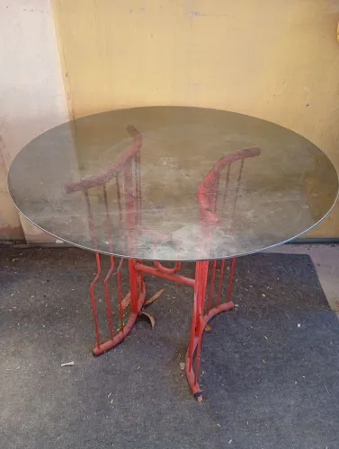 Mesa tampo de vidro