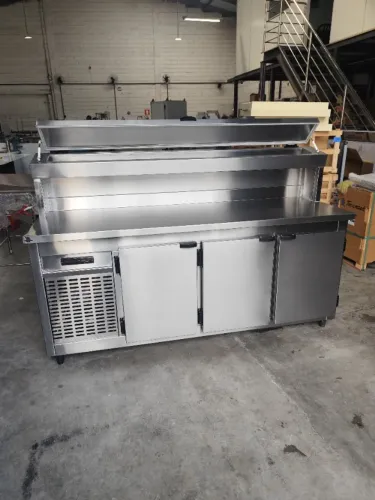 Balcão Refrigerado em Inox com Condimentadora Integrada 2000x650x900