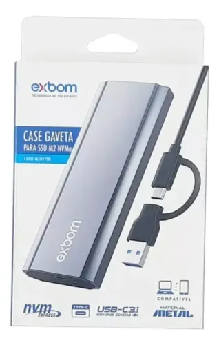 Case Transparente Para Ssd M.2 Nvme Conector Duplo