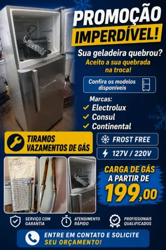 Técnico refrigeração, geladeira, máquina de lavar e micro-ondas