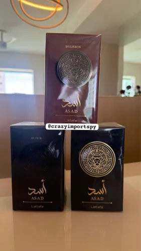 Perfumes árabes Asad Bourbon, Elixir e tradicional EDP Lattafa
