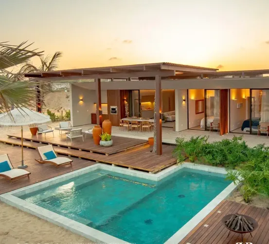Casa de Praia Alto Padrão em Fortim  Condomínio Pé na Areia com Vista Mar e Total Exclusiv