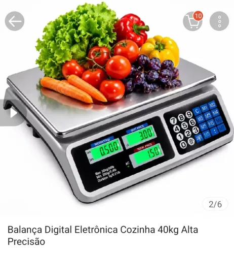 Balança balcão 40kilos 2em2 gramas nova na caixa