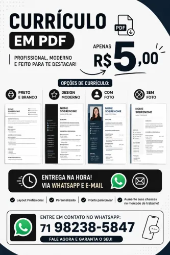 Seu Curriculo em PDF 5,00