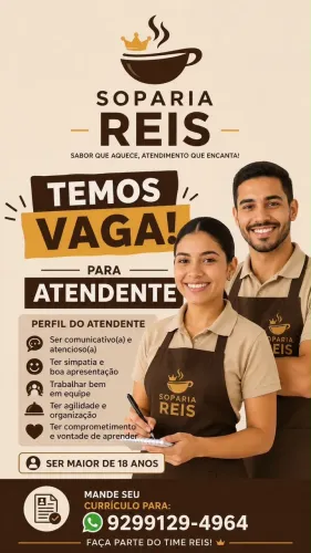 Vaga para atendente fixo