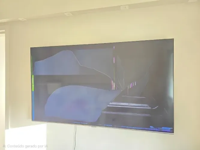 TV Samsung QLED Q70T 55" (QN55Q70TAG) - tela quebrada, LIGA - retirada de peças
