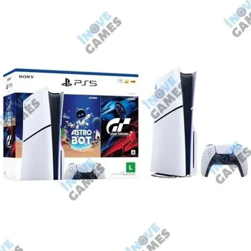 PS5 | Playstation 5 Slim com Leitor 1TB Novo Lacrado + 2 Jogos | Aceito Cartão!!!