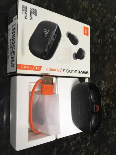 Fone De Ouvido Jbl Bluetooth Sem Fio Wave Buds 2 Preto - NOVO
