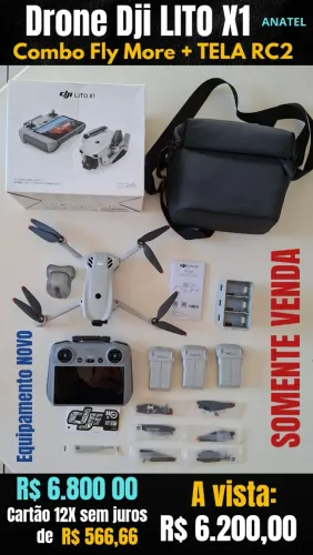 Drone Dji Lito X1 Combo Fly More + Tela ( Novo)