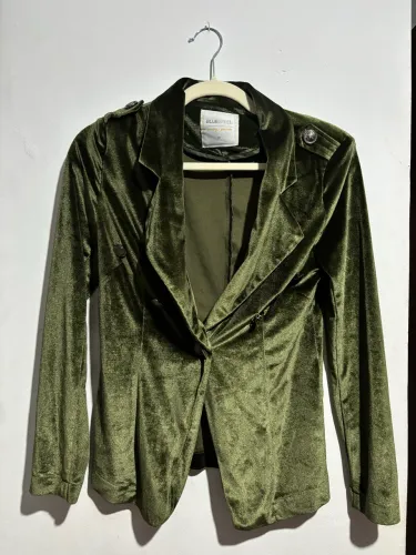 Blazer de veludo verde