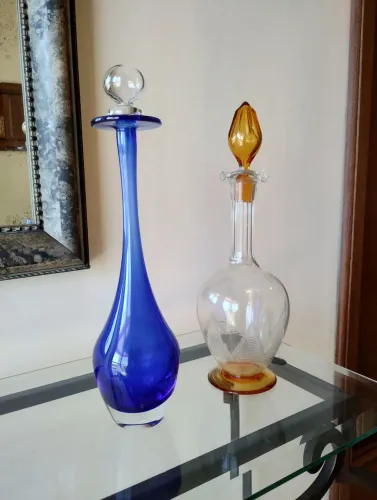 GARRAFAS DECORATIVAS EM VIDRO CRISTAL