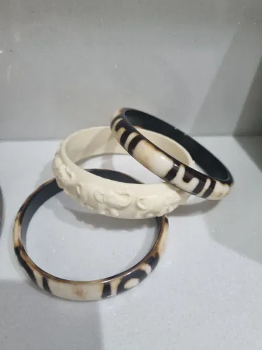Kit de pulseira bangles estilo étnico resina elegante 