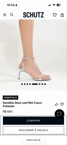 SCHÜTZ Sandália Skye Leaf Mid Couro Prateada