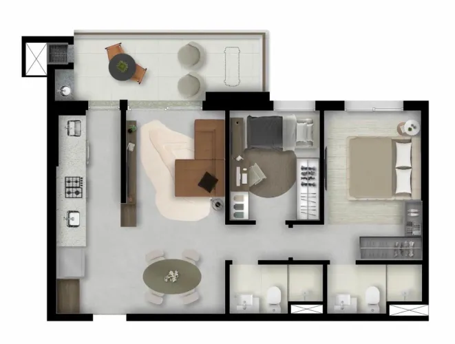 Apartamento em Condomínio Clube Premium Portão Água Verde