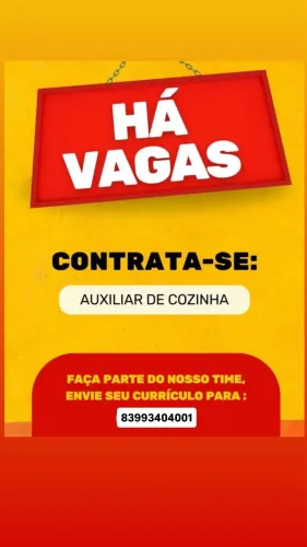 Vaga de trabalho auxiliar de cozinha