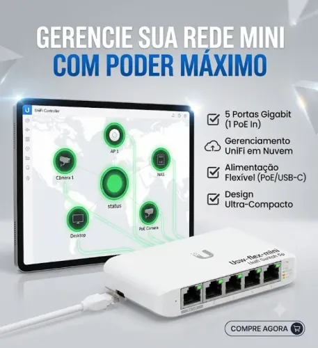 Ubiquiti Usw-flex-mini Unifi Switch 5p Gigabit Gerenciável VLAN - Novo