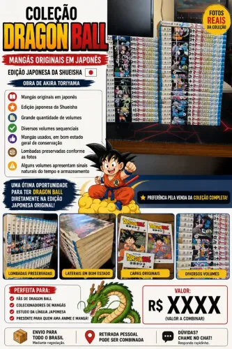? COLEÇÃO DRAGON BALL - MANGÁS ORIGINAIS EM JAPONÊS ?