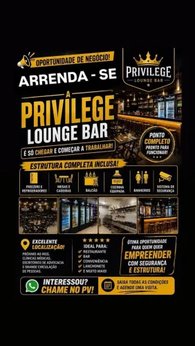 Arrendamento preivilege lounge bar
