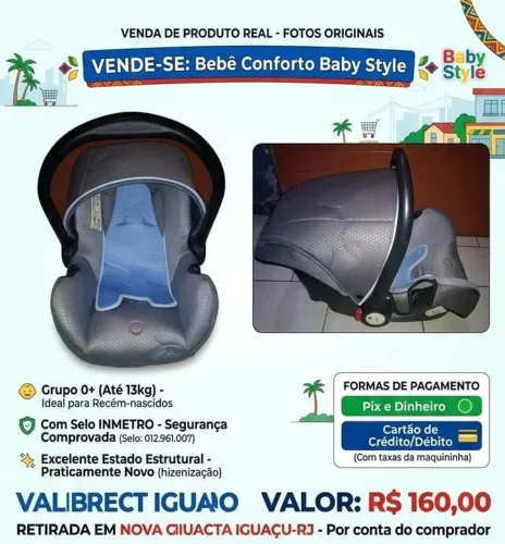 Bebê Conforto Baby Style (0 a 13kg) - Com Selo INMETRO
