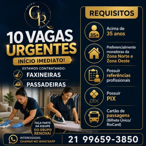 Faxineira com perfil doméstico