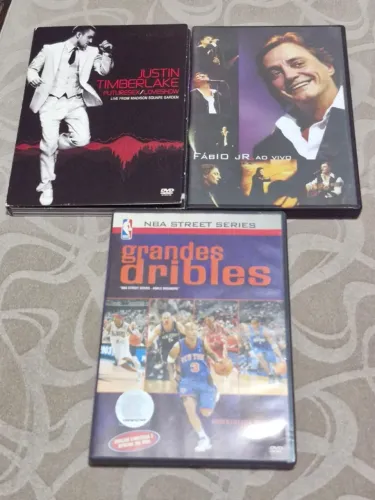 DVD de Fábio Jr + Justin Timberlake + NBA dribles originais para colecionador.
