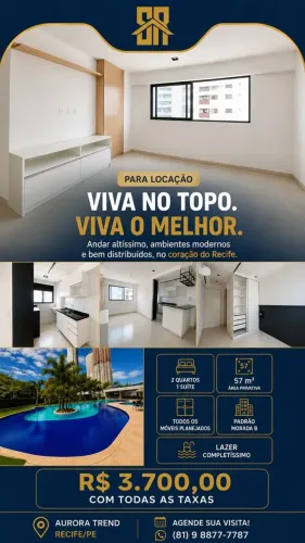Imóvel para aluguel tem 57 metros quadrados com 2 quartos em Santo Amaro - Recife - PE