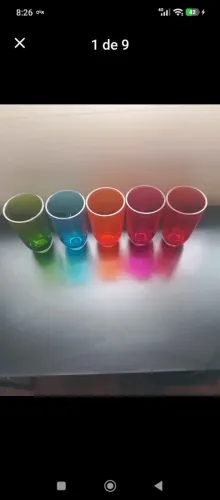 Copos Coloridos de Acrílico Resistente 500 ml (nunca foram usados 05 Copos).
