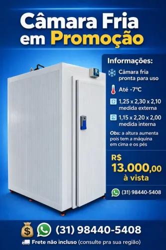 Câmara fria com rodinhas