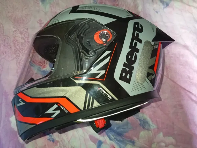 Capacete Esportivo Bieffe B12 Phanton, preto, aerofólio Tamanho 62