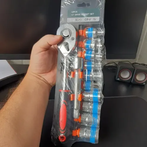 Conjunto Chave Catraca Reversível 12 Peças 1/4 Polegada (4mm a 13mm) Com Extensor