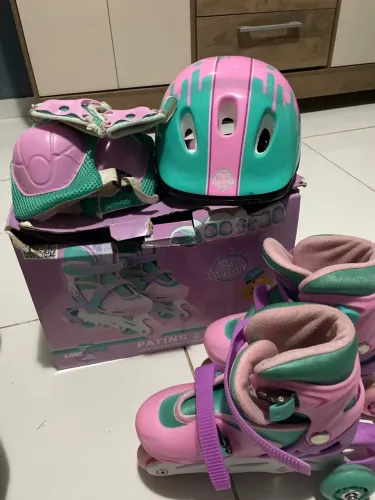 Patins 2 em 1 com acessórios de segurança - Tamanho 30-33