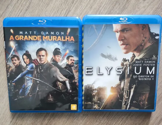 Blu Ray Coleção A Grande Muralha e Elysium com Matt Damon