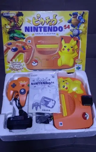 Nintendo 64 Pikachu Laranja Pokemon + Expansion Pak