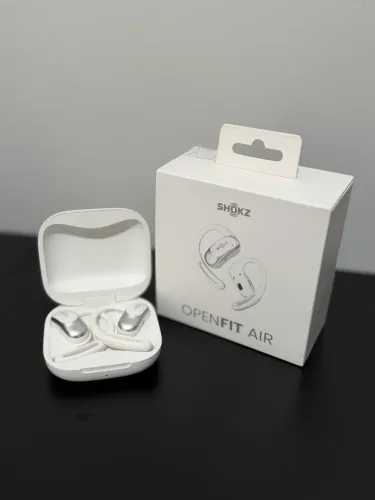 Fone de condução óssea shokz open fit air com Bluetooth e microfone
