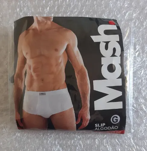 [Londrina-PR] Cueca Mash Slip Algodão com Abertura - Tam "G" - Preta-Novo R$30