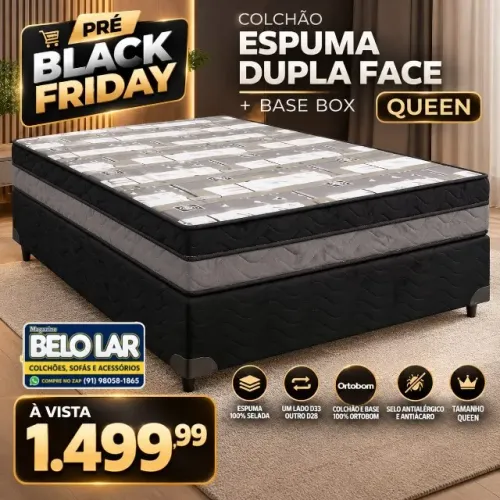 Cama Queen 100% Ortobom é na Belo Lar 