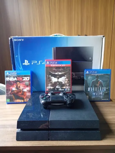 [PRA SAIR HJ] Playstation 4 + 3 jogos + 1 controle + nota fiscal + caixa