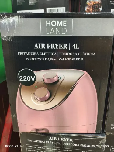 Air Fryer nova com nota e garantia de 3 meses, na cor Salmão