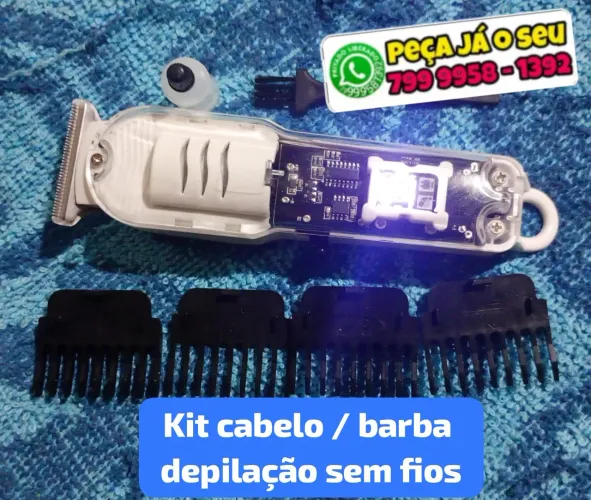 Máquina, corte e depilação cabelo barba/ não belisca, mucosas e partes íntimas