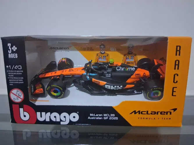 Miniatura F1 Bburago McLaren MCL39 Australian GP 2025 #4 Lando Norris - Escala: 1/43