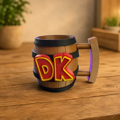 Caneca Barril DK Impressão 3D - Colecionável Geek Gamer
