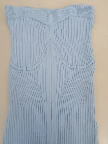 Vestido Feminino Midi Tomara Que Caia Tricot Canelado Tubinho Casual Moda Verão