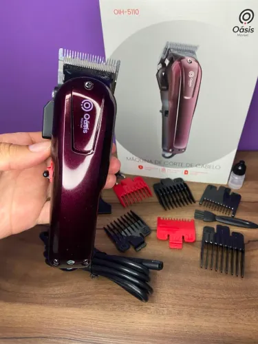 MÁQUINA DE CORTAR CABELO SEM FIO VINHO - OÁSIS OIH-5110