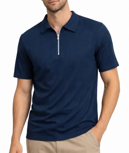 Camisa G Polo Zíper Azul Marinho 
