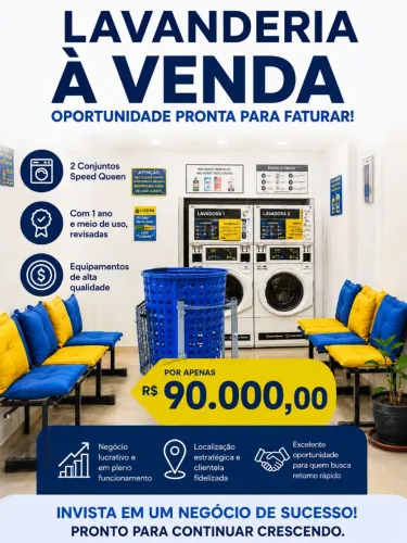Oportunidade LAVANDERIA SELF-SERVICE À VENDA - GUÁRA/DF 