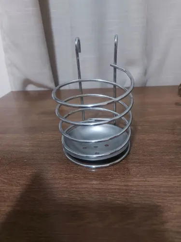 Escorredor Porta Talher Inox com Alça Encaixável Resistente Prateado