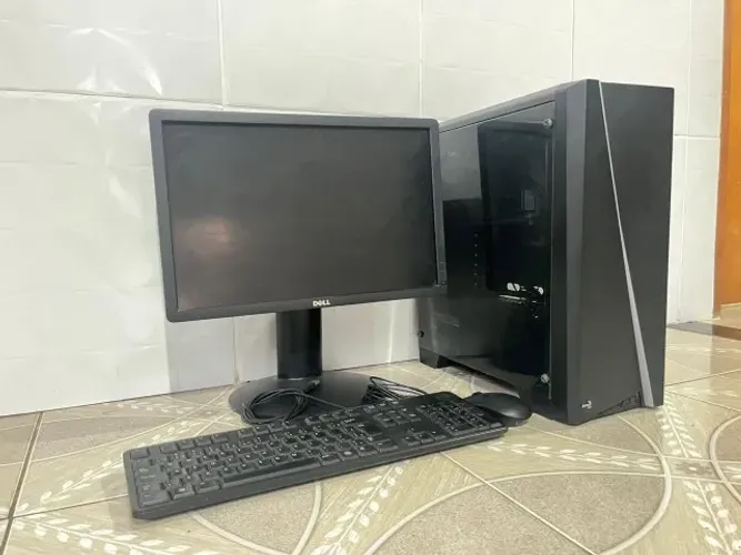 Computador completo, monitor Dell, mouse, teclado e Wi-fi