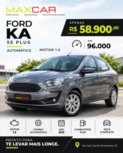 Ford KA 1.5 Sedan SE Plus 12V Flex 4P Aut. 2020