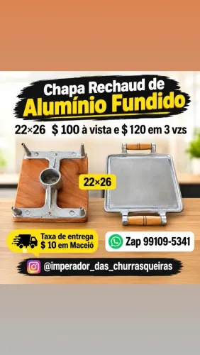 Chapa Rechaud de Alumínio Fundido 22×26