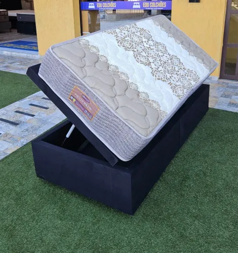 Colchão de Solteiro + base baú NOVO - Entrego HOJE! 